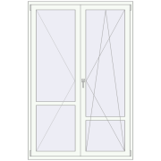 REHAU Euro 60 1400x2100 мм Білий (RAL 9016) з двох сторін