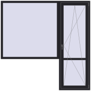 REHAU Euro 60 2150x2150 мм BLACK_ULTI-MATT з двох сторін REHAU Euro 60 2150x2150 мм BLACK_ULTI-MATT з двох сторін