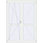 Балконні двері 1500x2100 мм REHAU Euro 60 Білий (RAL 9016) з двох сторін