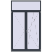 REHAU Euro 70 1500x2500 мм ANTHRACITE_GREY_STRUKTURAL з двох сторін