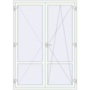 Балконні двері 1500x2100 мм REHAU Euro 70 Білий (RAL 9016) з двох сторін