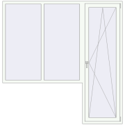 Балконні двері 2100x2150 мм REHAU SYNEGO MD Білий (RAL 9016) з двох сторін