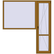 REHAU Euro 60 2100x2300 мм LIGHT_OAK з двох сторін