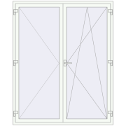 Балконні двері 1700x2100 мм REHAU Euro 60 Білий (RAL 9016) з двох сторін