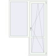 Балконні двері 1450x2100 мм REHAU SYNEGO MD Білий (RAL 9016) з двох сторін