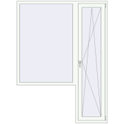 Балконні двері 1600x2150 мм REHAU Euro 60 Білий (RAL 9016) з двох сторін Балконні двері 1600x2150 мм REHAU Euro 60 Білий (RAL 9016) з двох сторін