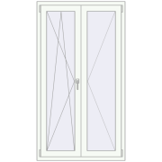 REHAU Euro 70 1000x1800 мм Білий (RAL 9016) з двох сторін