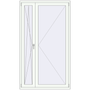 REHAU Euro 70 1200x2100 мм Білий (RAL 9016) з двох сторін