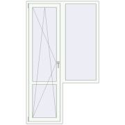 Балконні двері 1300x2200 мм REHAU SYNEGO MD Білий (RAL 9016) з двох сторін