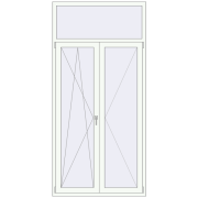 Балконні двері 1200x2500 мм REHAU Euro 60 Білий (RAL 9016) з двох сторін