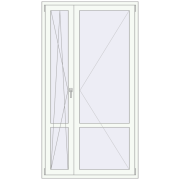 Балконні двері 1200x2200 мм REHAU Euro 60 Білий (RAL 9016) з двох сторін