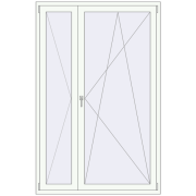 Балконні двері 1360x2100 мм REHAU Euro 60 Білий (RAL 9016) з двох сторін