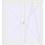 Балконні двері 2000x2200 мм REHAU Euro 60 Білий (RAL 9016) з двох сторін