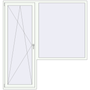 Балконні двері 2000x2100 мм REHAU Euro 70 Білий (RAL 9016) з двох сторін