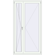 REHAU Euro 60 1150x2200 мм Білий (RAL 9016) з двох сторін REHAU Euro 60 1150x2200 мм Білий (RAL 9016) з двох сторін