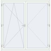 REHAU Euro 70 2000x2050 мм Білий (RAL 9016) з двох сторін REHAU Euro 70 2000x2050 мм Білий (RAL 9016) з двох сторін