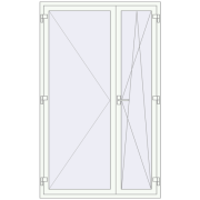 Балконні двері 1350x2200 мм REHAU Euro 60 Білий (RAL 9016) з двох сторін