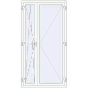 REHAU Euro 60 1150x2200 мм Білий (RAL 9016) з двох сторін