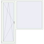 REHAU Euro 70 2100x2160 мм Білий (RAL 9016) з двох сторін