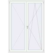 REHAU Euro 70 1500x2200 мм Білий (RAL 9016) з двох сторін