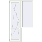 Балконні двері 1250x2100 мм REHAU SYNEGO MD Білий (RAL 9016) з двох сторін