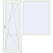 Балконні двері 2000x2200 мм REHAU Euro 70 Білий (RAL 9016) з двох сторін