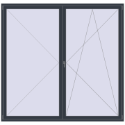 REHAU Euro 70 2500x2400 мм ANTHRACITE_GREY_STRUKTURAL з двох сторін