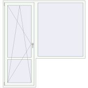 Балконні двері 2000x2100 мм REHAU Euro 60 Білий (RAL 9016) з двох сторін