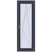 REHAU Euro 60 600x1700 мм ANTHRACITE_GREY_STRUKTURAL з двох сторін