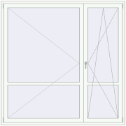 REHAU Euro 70 2100x2100 мм Білий (RAL 9016) з двох сторін