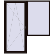 Балконні двері 2000x2300 мм REHAU Euro 60 BLACK_BROWN з двох сторін