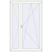 REHAU Euro 60 1300x2050 мм Білий (RAL 9016) з двох сторін