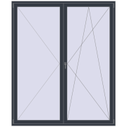 Балконні двері 2000x2400 мм REHAU Euro 70 ANTHRACITE_GREY_STRUKTURAL з двох сторін