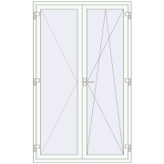 REHAU Euro 70 1290x2119 мм Білий (RAL 9016) з двох сторін
