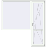 Балконні двері 2030x2150 мм REHAU Euro 70 Білий (RAL 9016) з двох сторін