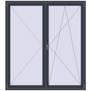 REHAU Euro 70 1800x2000 мм ANTHRACITE_GREY_STRUKTURAL з двох сторін