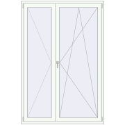 REHAU Euro 70 1450x2150 мм WALNUT ззовні