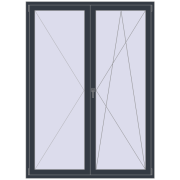 REHAU Euro 70 1600x2200 мм ANTHRACITE_GREY_STRUKTURAL з двох сторін