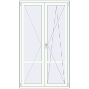 Балконні двері 1200x2100 мм REHAU Euro 70 Білий (RAL 9016) з двох сторін
