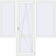 Балконні двері 2140x2130 мм REHAU Euro 70 Білий (RAL 9016) з двох сторін