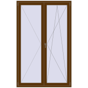 REHAU Euro 70 1400x2200 мм WALNUT з двох сторін