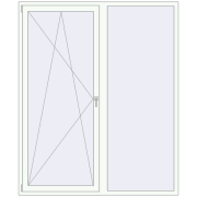 REHAU Euro 70 1850x2240 мм Білий (RAL 9016) з двох сторін