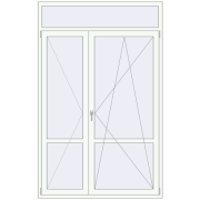 Балконні двері 1520x2400 мм REHAU SYNEGO MD Білий (RAL 9016) з двох сторін