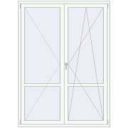 REHAU Euro 70 1600x2200 мм Білий (RAL 9016) з двох сторін
