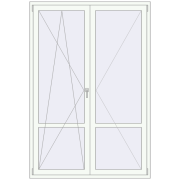 REHAU Euro 60 1500x2200 мм Білий (RAL 9016) з двох сторін REHAU Euro 60 1500x2200 мм Білий (RAL 9016) з двох сторін