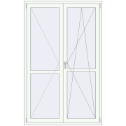 REHAU Euro 70 1350x2150 мм Білий (RAL 9016) з двох сторін