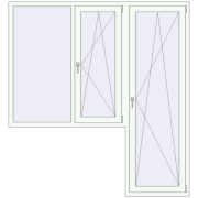 REHAU Euro 70 1980x2130 мм Білий (RAL 9016) з двох сторін