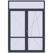 Балконні двері 1700x2400 мм REHAU Euro 70 ANTHRACITE_GREY_STRUKTURAL з двох сторін