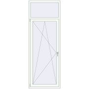 Балконні двері 900x2500 мм REHAU SYNEGO MD Білий (RAL 9016) з двох сторін