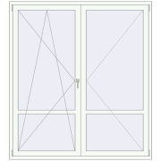 Балконні двері 1830x2030 мм REHAU Euro 70 Білий (RAL 9016) з двох сторін